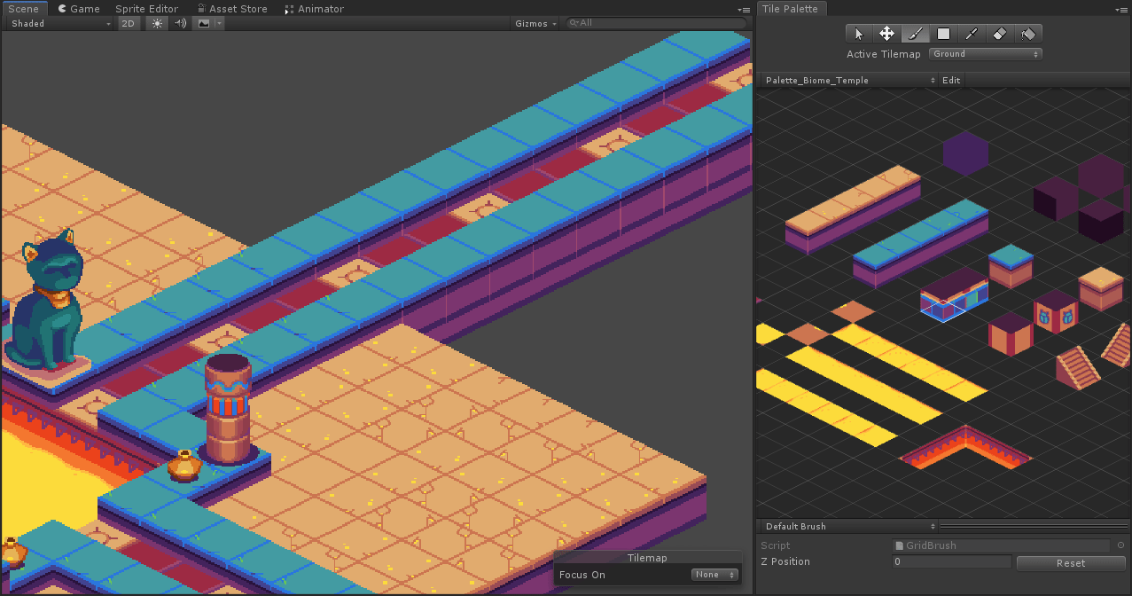 Animated GIF of a sample tile laying process.