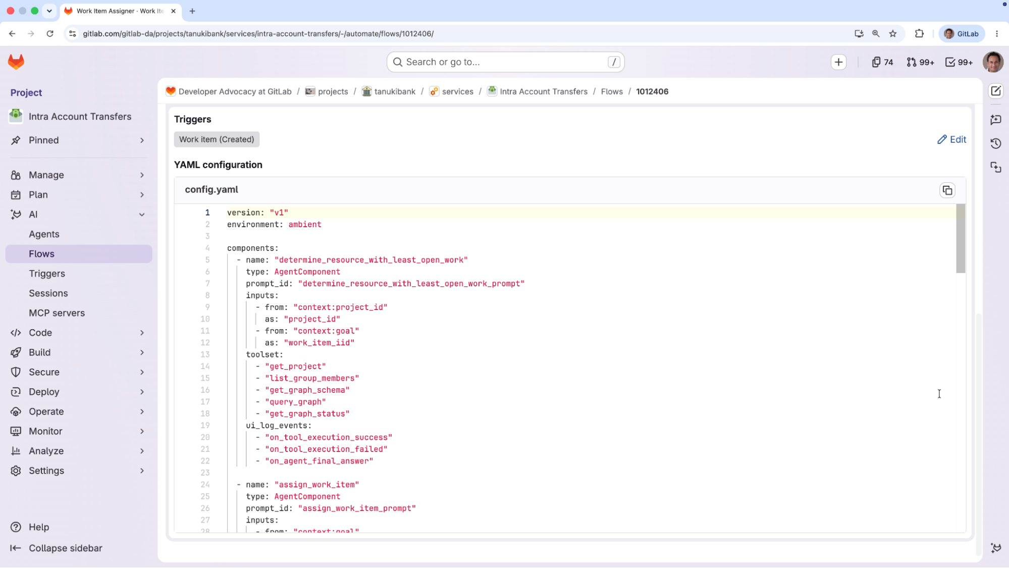 Definition of first agent “determine_resource_with_least_open_work”