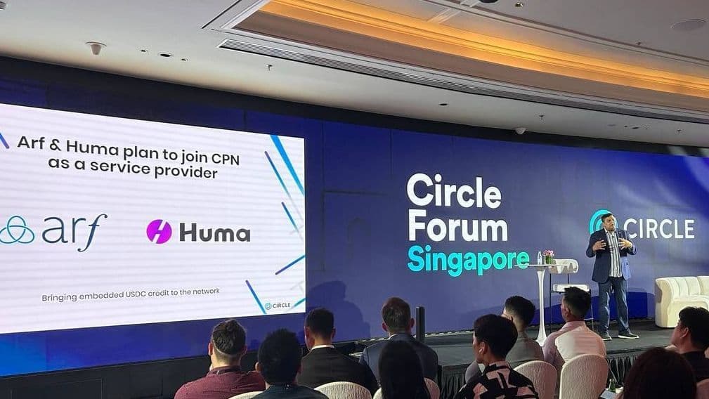 Irfan Ganchi, SVP of Product Management, Circle, on stage at Circle Forum Singapore