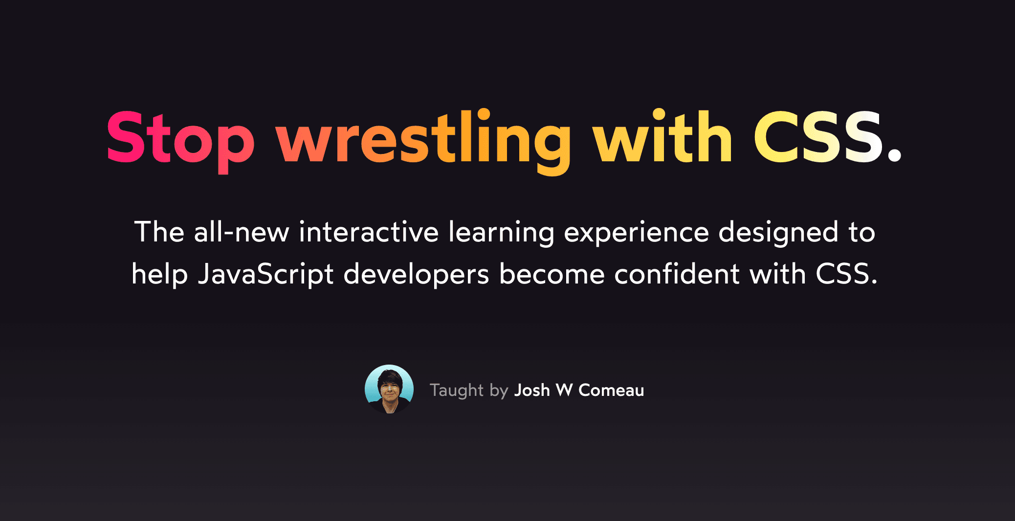 Screenshot of the CSS for JavaScript Developers homepage