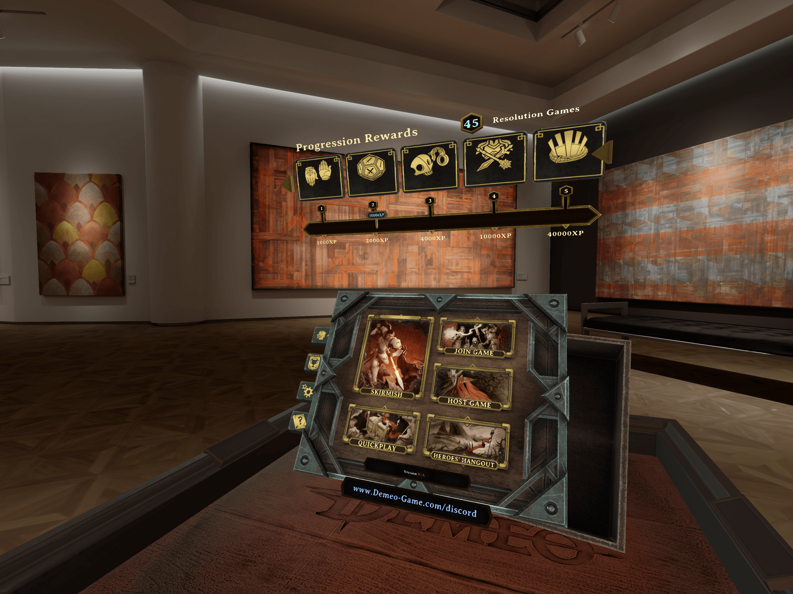 Demeo (Resolution Games) screenshot in visionOS simulator for Apple Vision Pro
