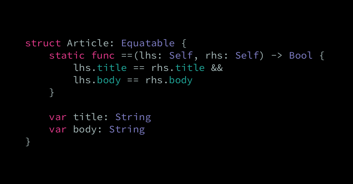 Basics: Equality