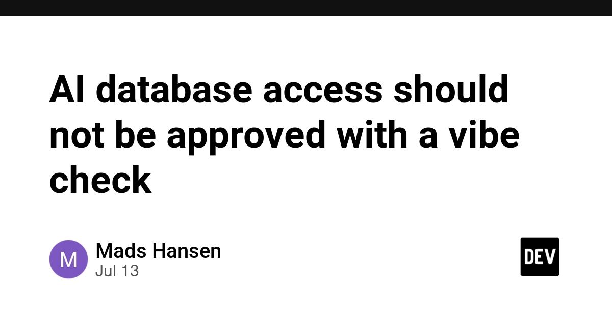 AI database access should not be approved with a vibe check
