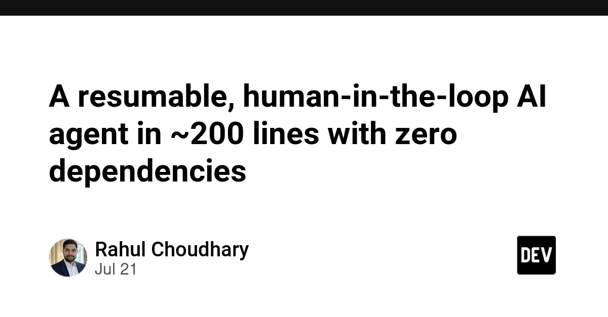 A resumable, human-in-the-loop AI agent in ~200 lines with zero dependencies