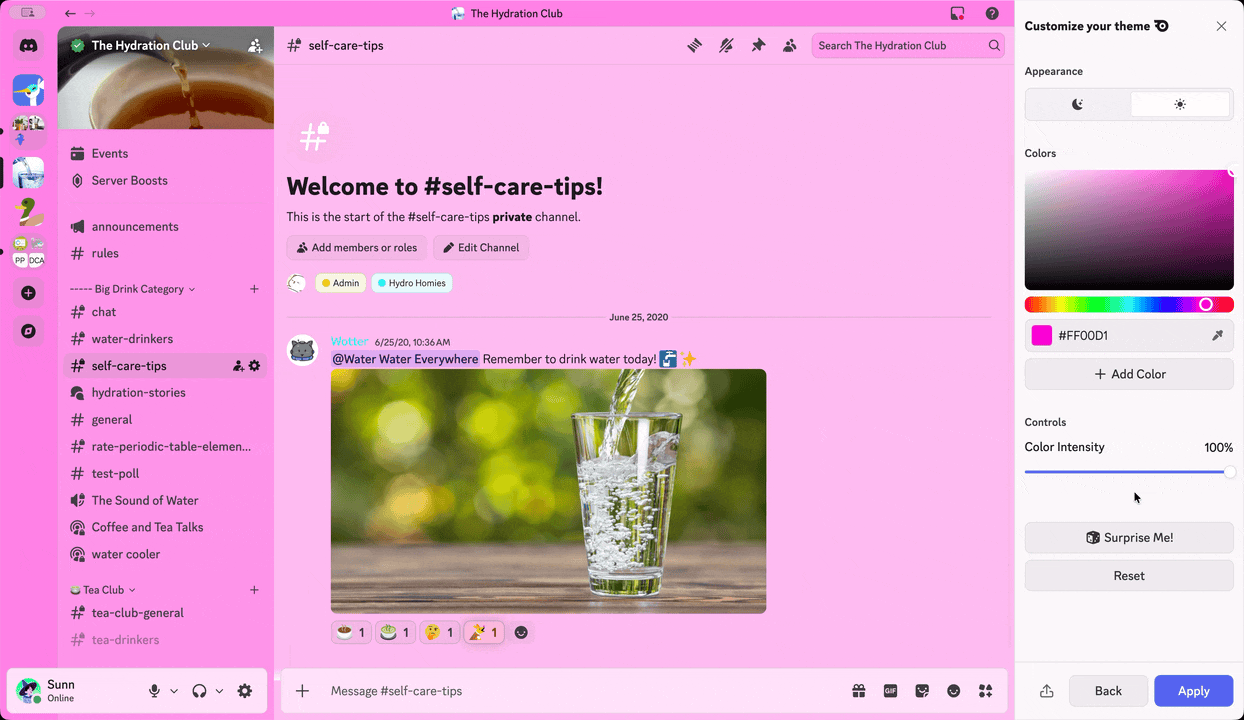 Demonstration of making a custom theme on the desktop app.