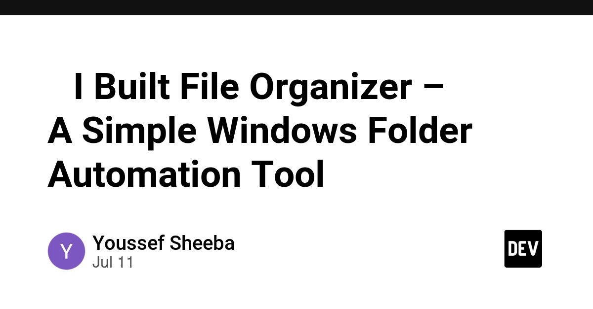 🚀 I Built File Organizer – A Custom Windows File Organization Tool