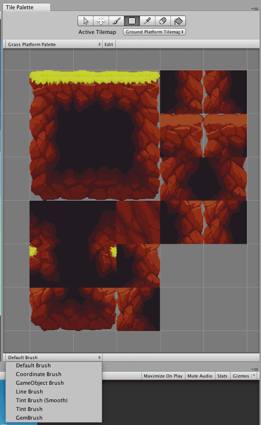 Location for choosing which Brush to use