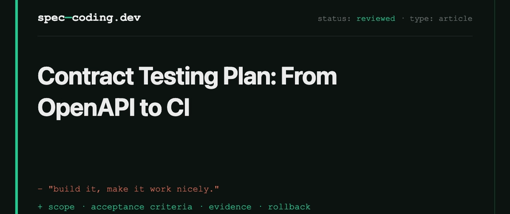 Cover image for Your OpenAPI Spec Is Decoration Until CI Enforces It