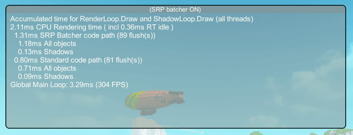 SRP Batcher Profiler