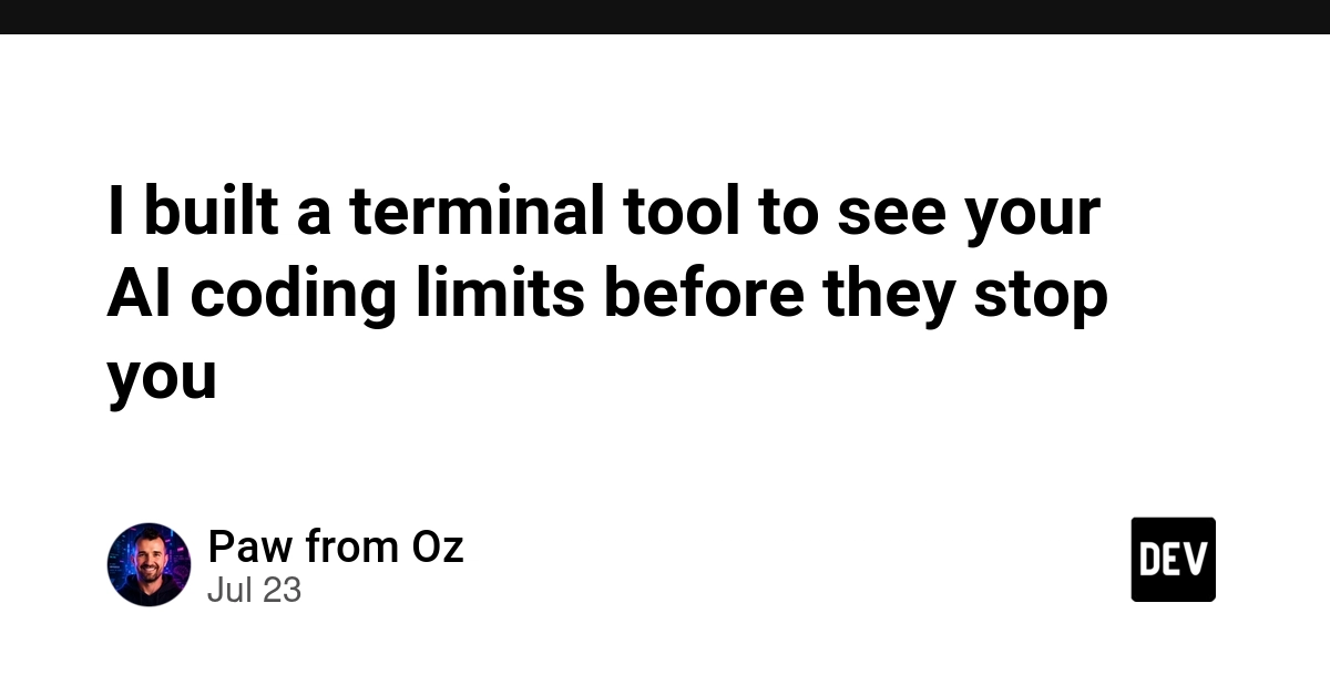 I built a terminal tool to see your AI coding limits before they stop you