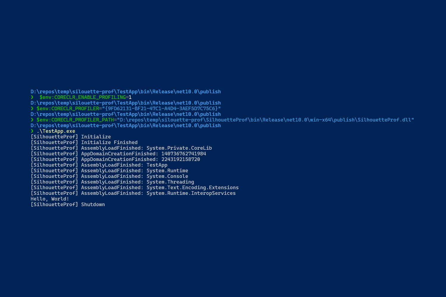 Creating a .NET CLR profiler using C# and NativeAOT with Silhouette