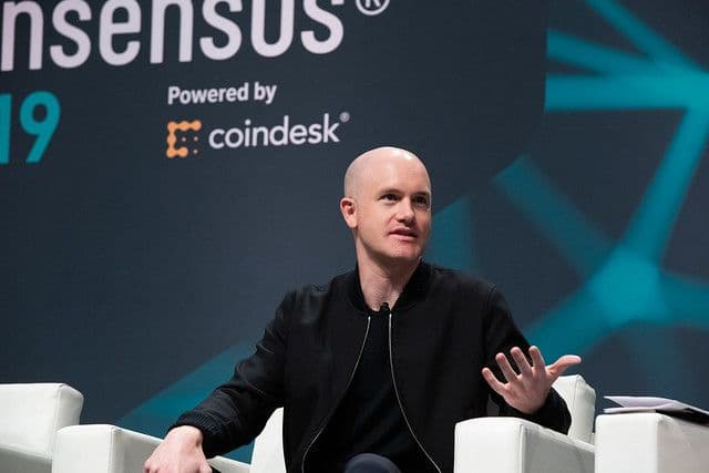 Brian Armstrong speaks at Consensus 2019.