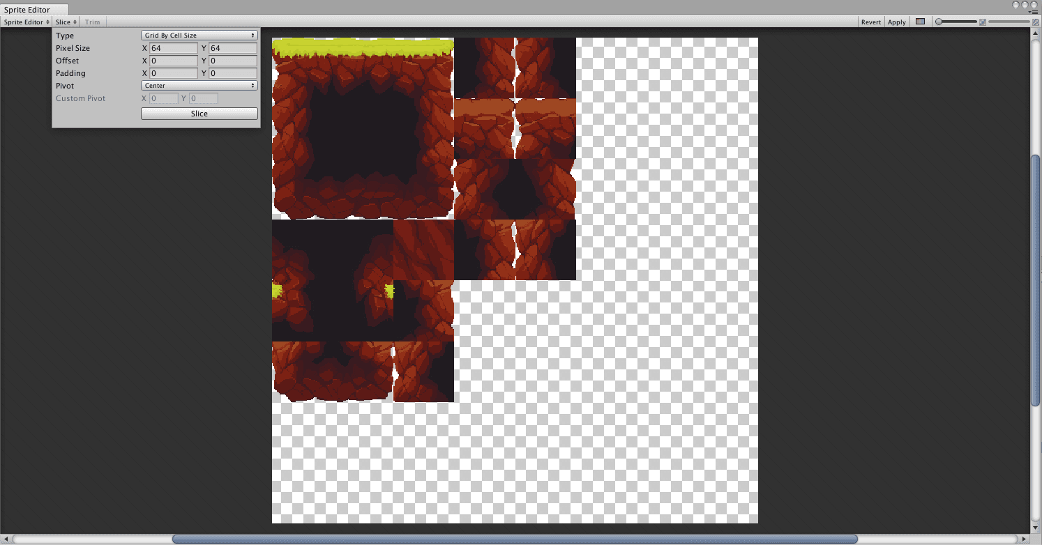 Image of location for settings in Sprite Mode