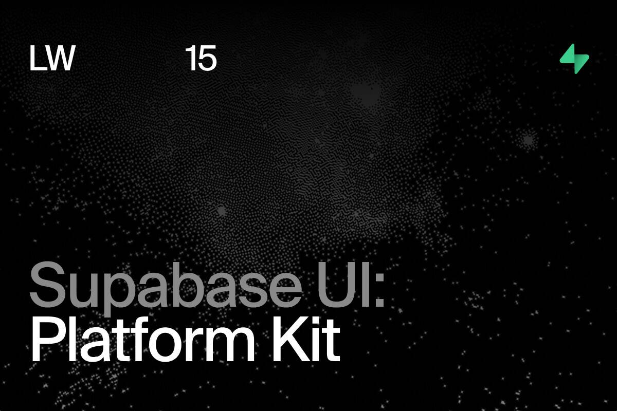 Supabase UI: Platform Kit