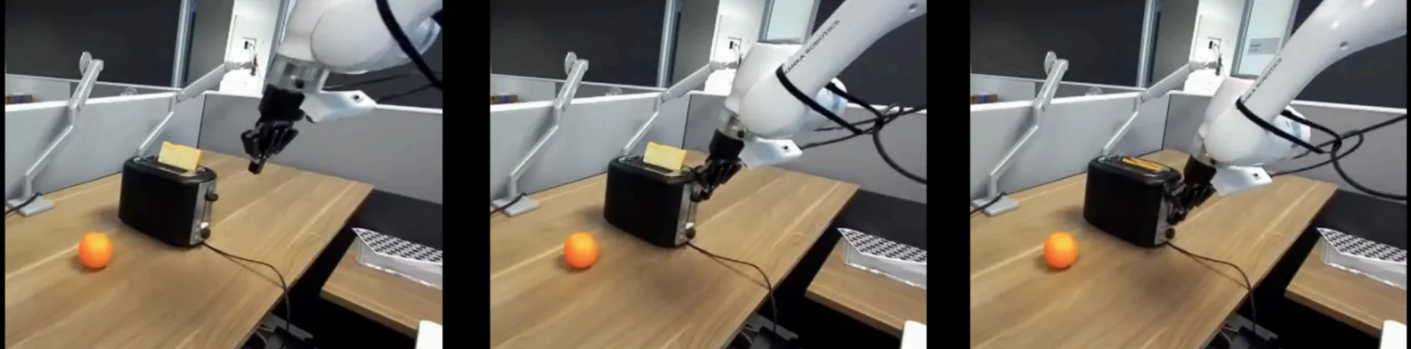Figure 6. Ground-truth rollout: robot pushes the toaster lever.