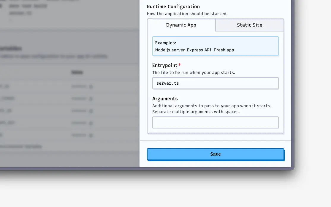 Runtime config