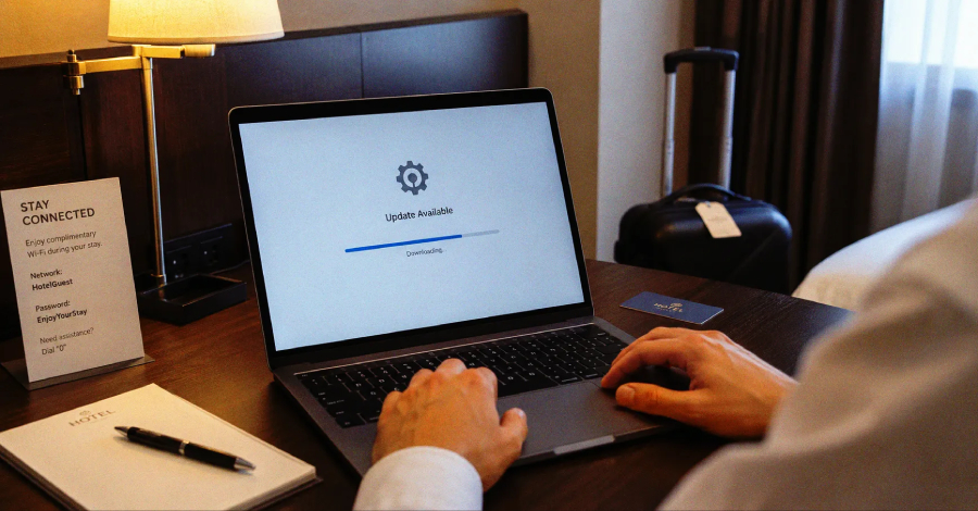 Hijacked Hotel Wi-Fi Pushes Fake Updates to Deliver Surveillance Malware