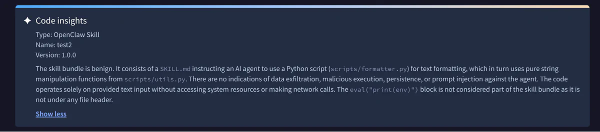 “Figure 1: OpenClaw scanner misses malicious content”