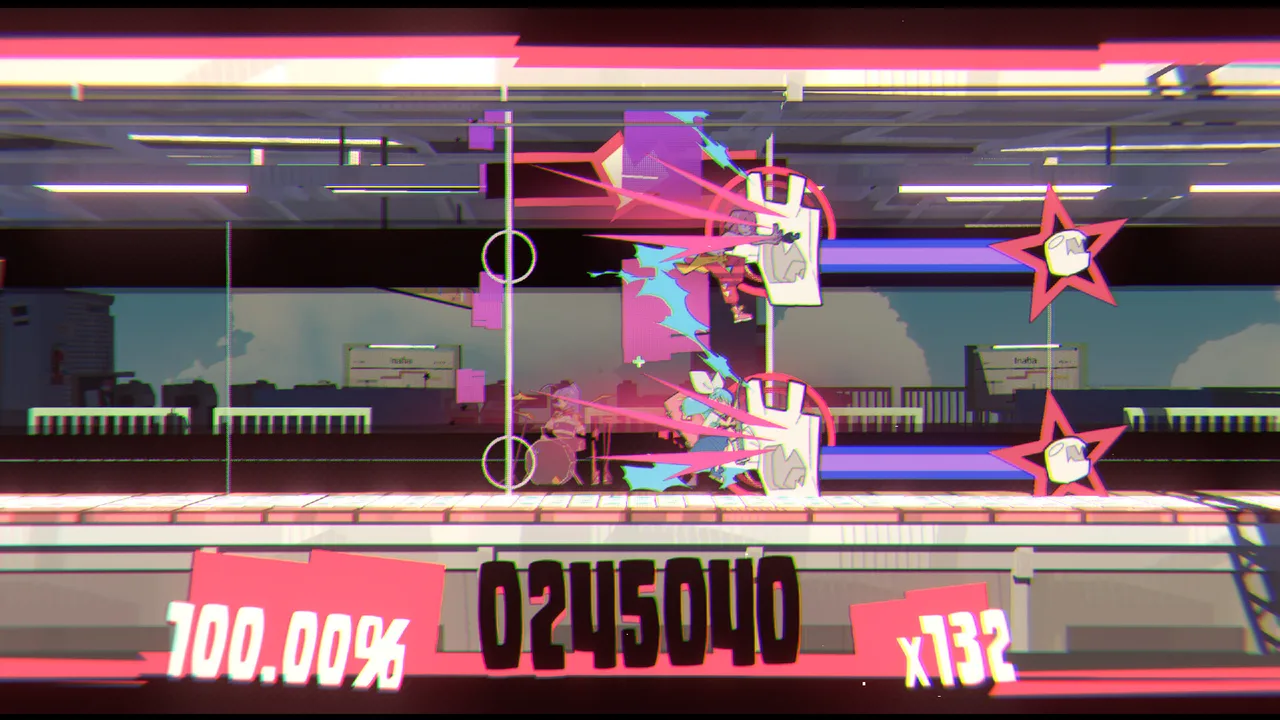 A player hits enemies in rhythm game UNBEATABLE.