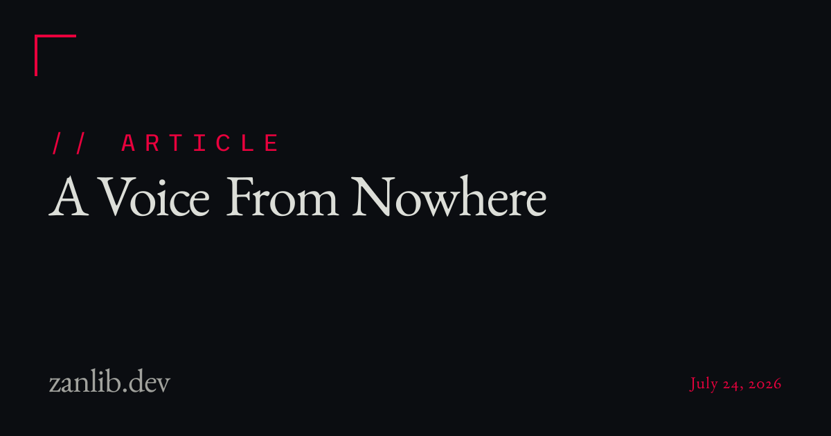 A Voice From Nowhere