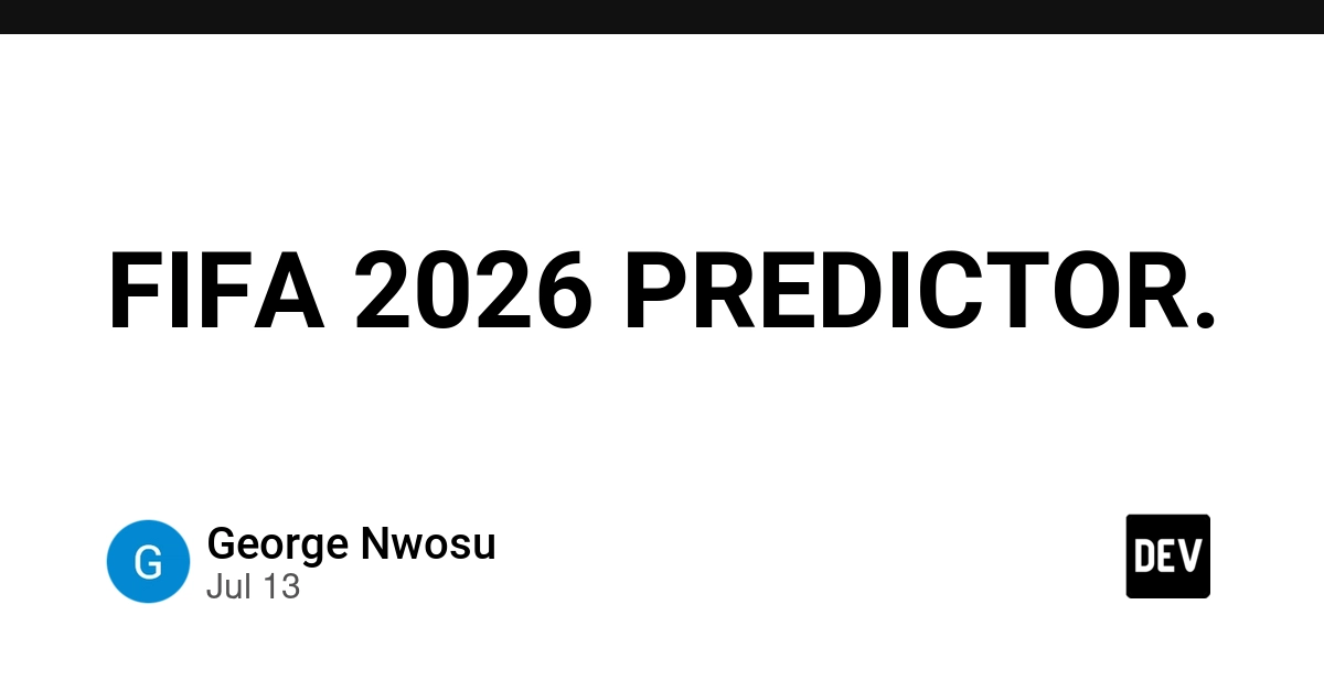 FIFA 2026 PREDICTOR.