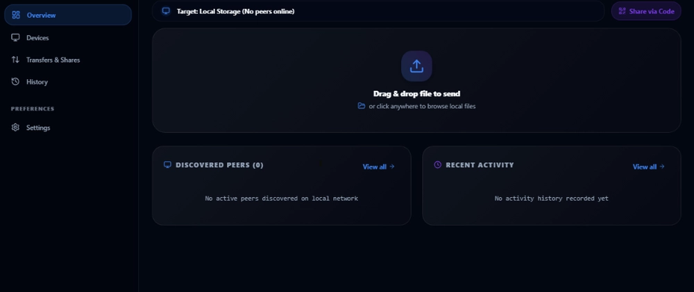 Cover image for I’ve been working on an open-source P2P file sharing app called MeshDrop (early beta, looking for honest feedback)