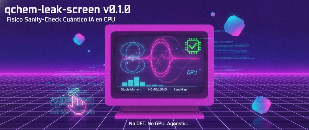 Cover image for qchem-leak-screen v0.1.0: sanity-check físico de propiedades cuánticas predichas por IA en CPU