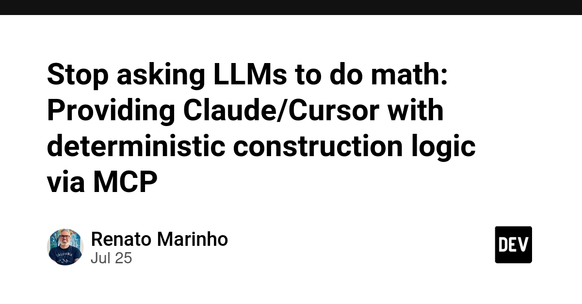 Stop asking LLMs to do math: Providing Claude/Cursor with deterministic construction logic via MCP