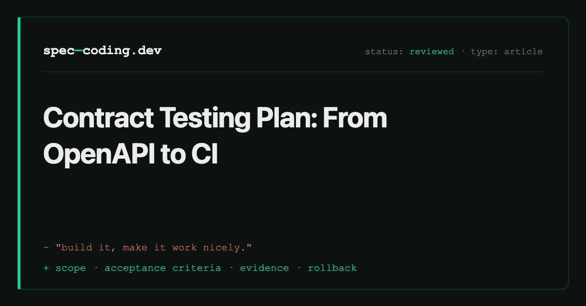 Your OpenAPI Spec Is Decoration Until CI Enforces It