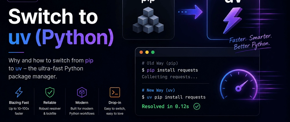 Cover image for How to Switch to uv: Replace pip, virtualenv, and Poetry in Your Python Project