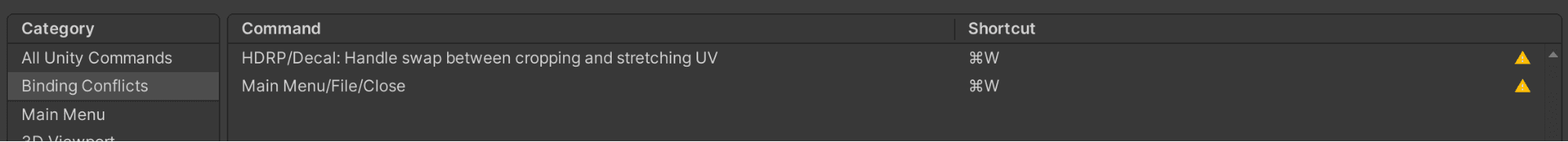 Identify Binding Conflicts between shortcuts