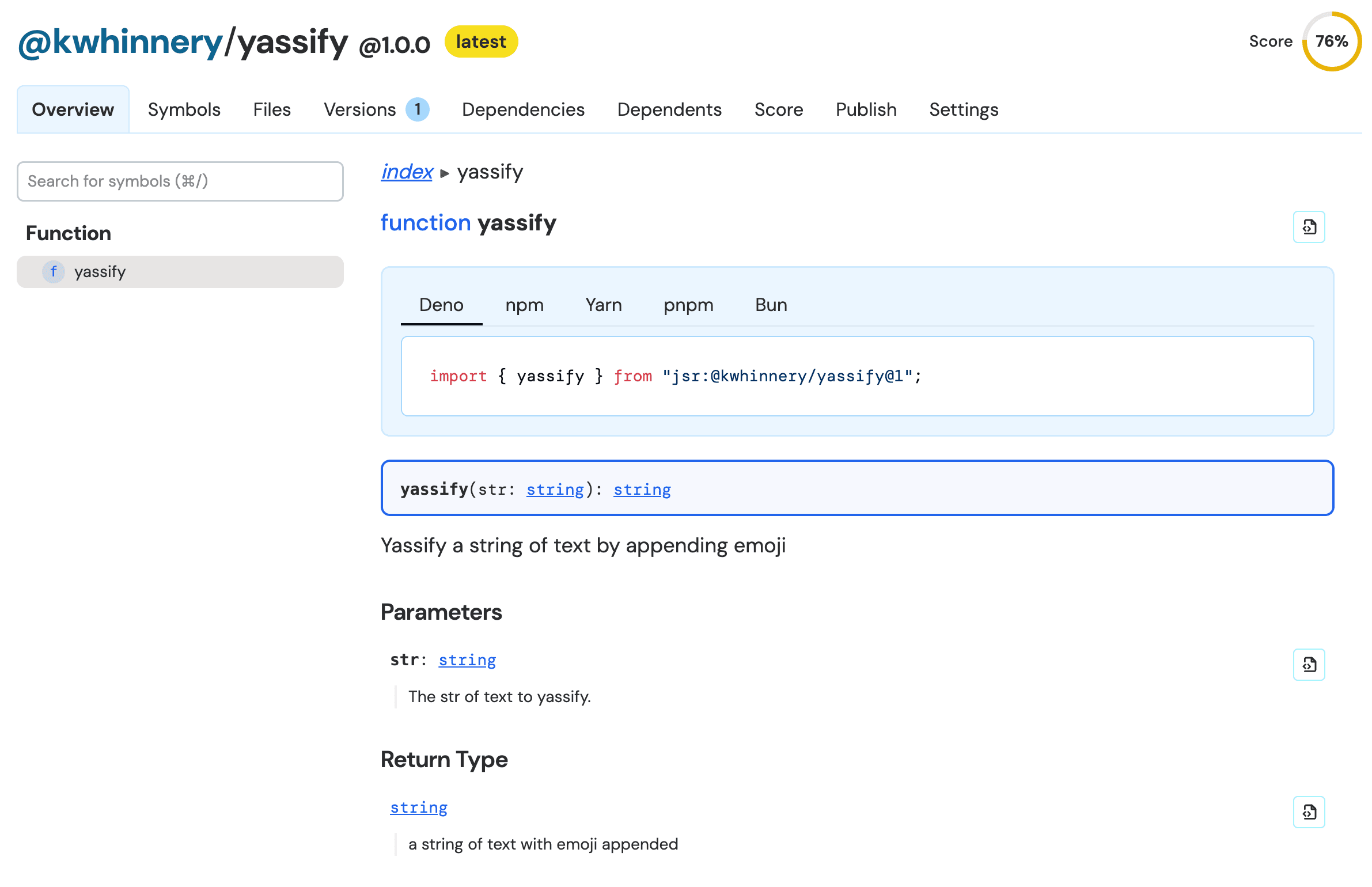 package docs