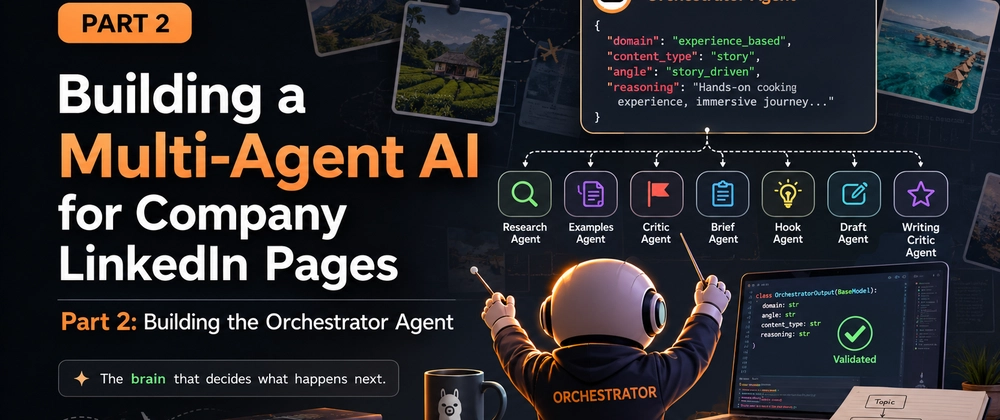 Cover image for Building a Multi-Agent AI for Company LinkedIn Pages — Part 2: Building the Orchestrator Agent