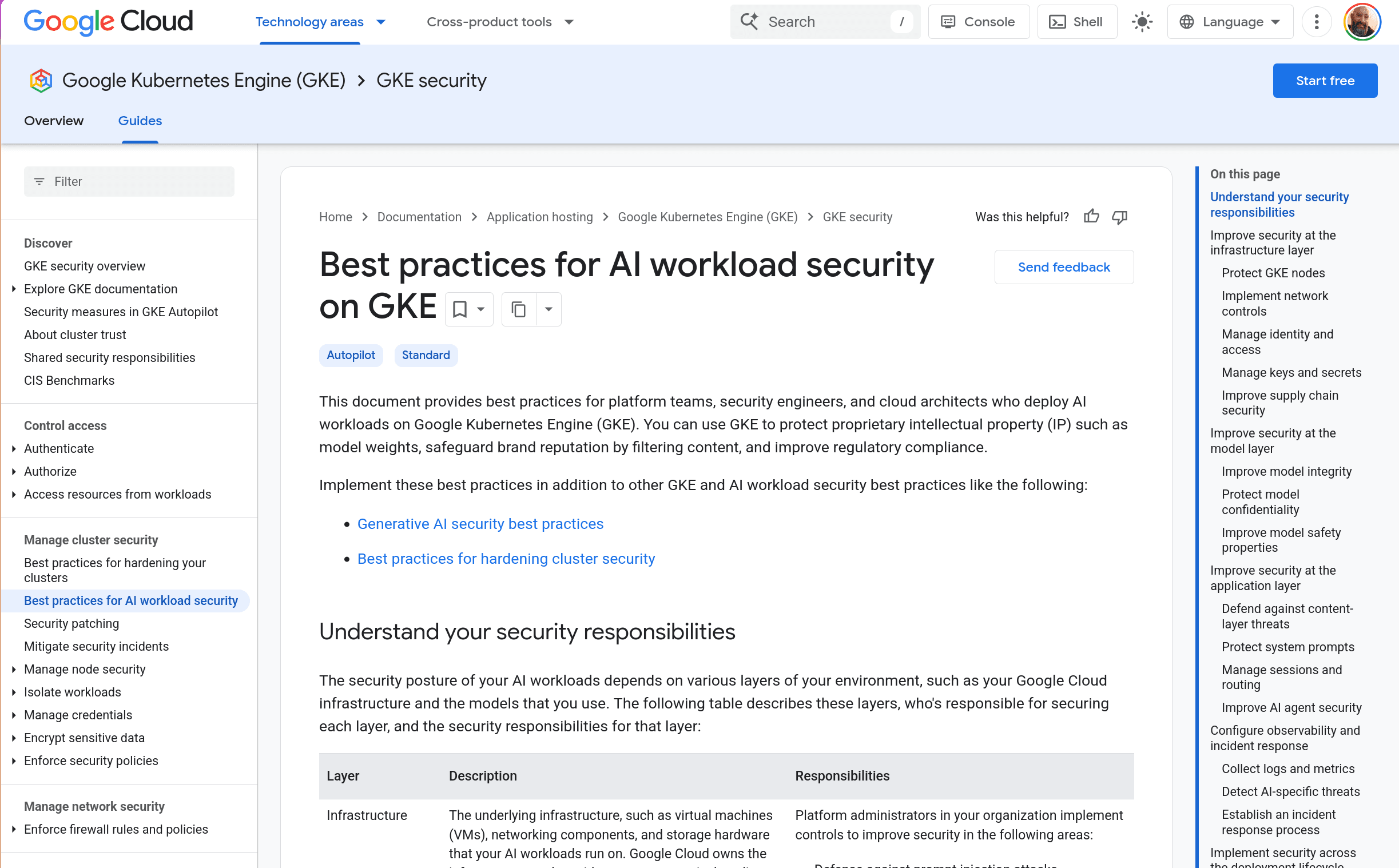 Best practices for AI workload security on GKE screenshot