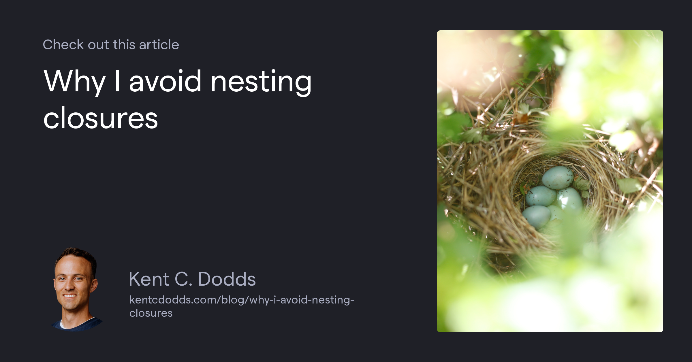 Why I avoid nesting closures
