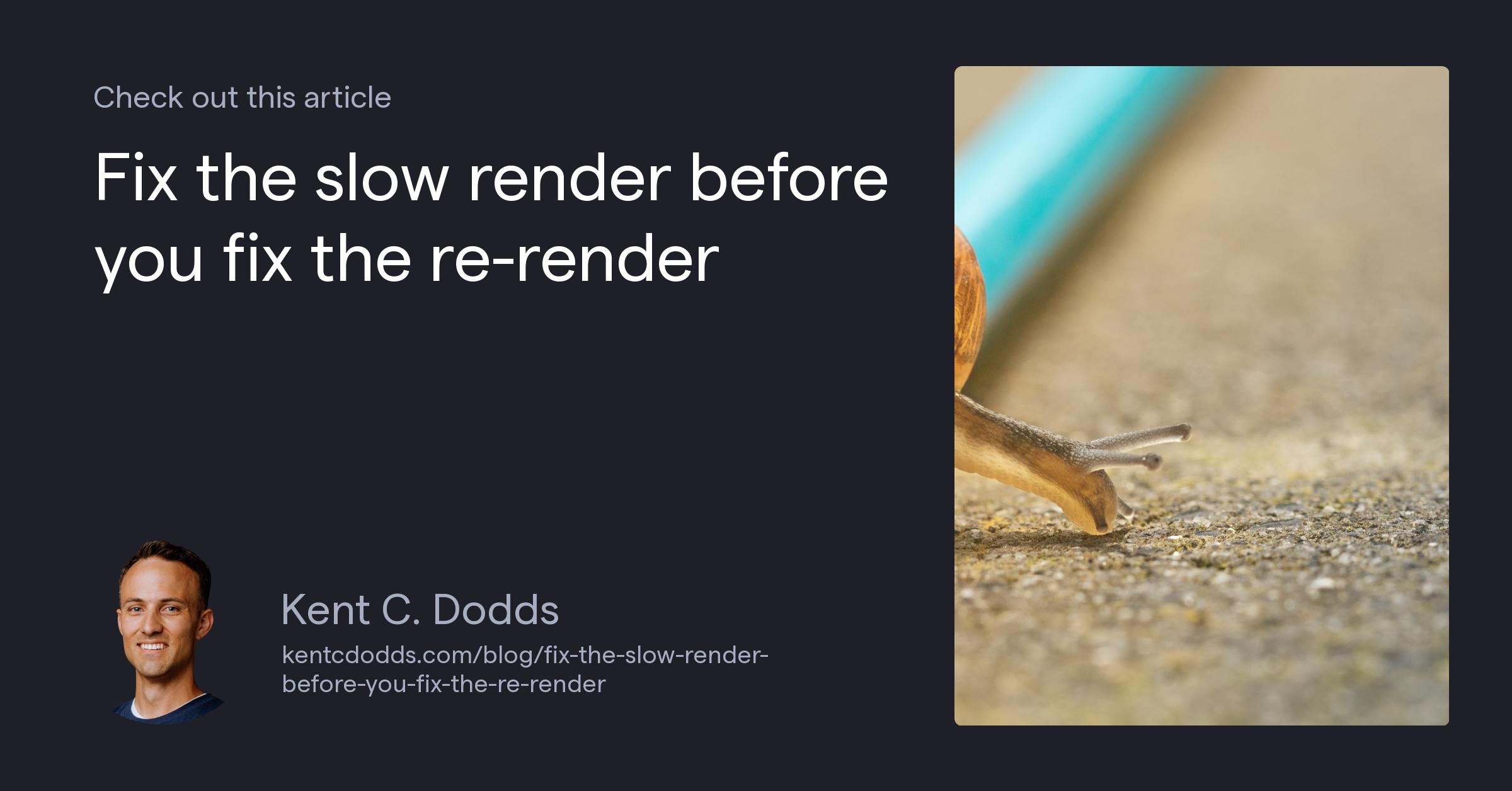 Fix the slow render before you fix the re-render