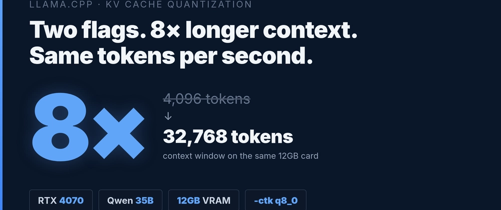 Cover image for KV Cache Quantization: I Stretched Qwen 35B's Context 8 on 12GB VRAM