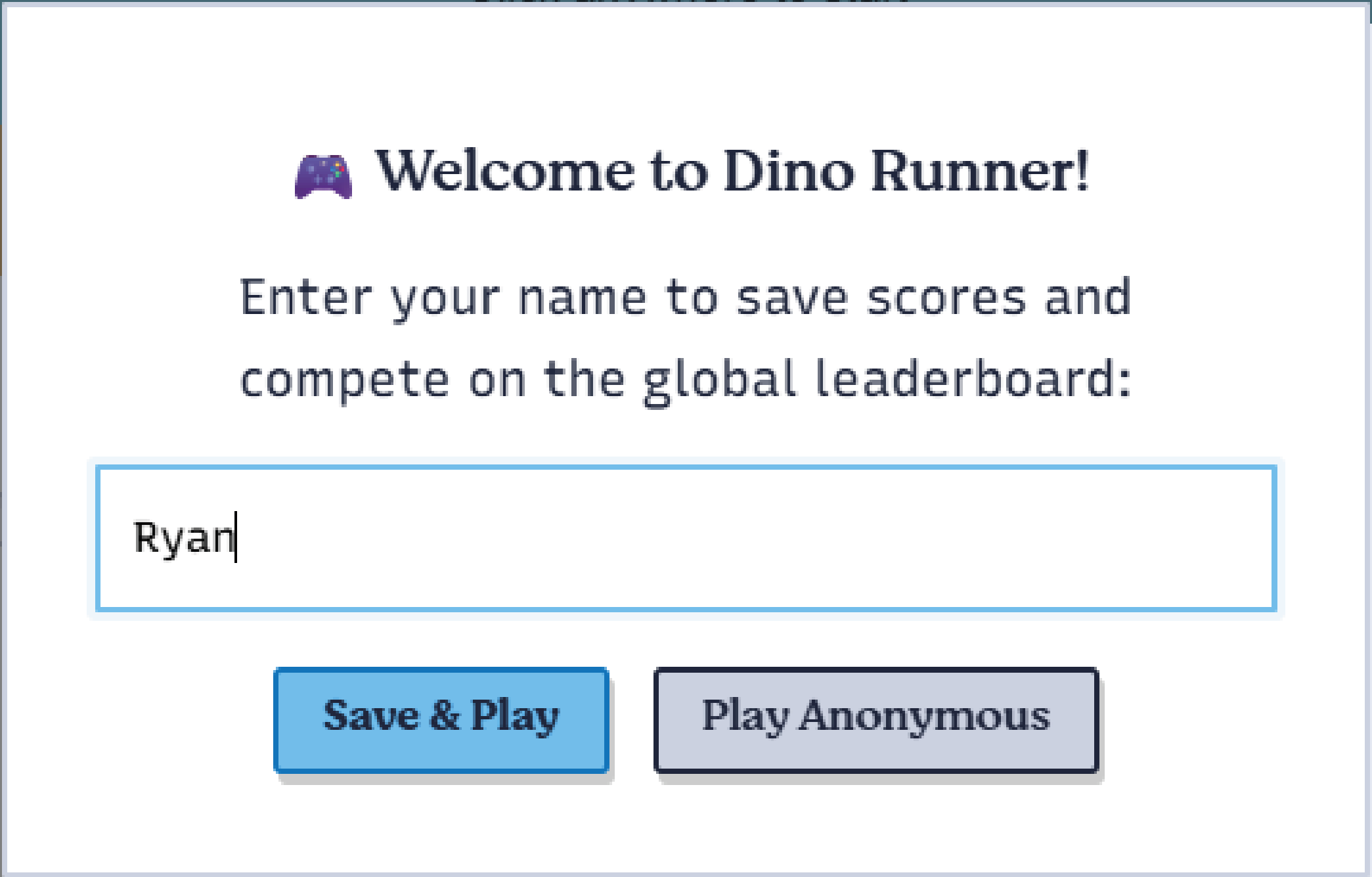 The name prompt