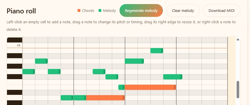 Cover image for Make Melodies and Chords with AI on this website