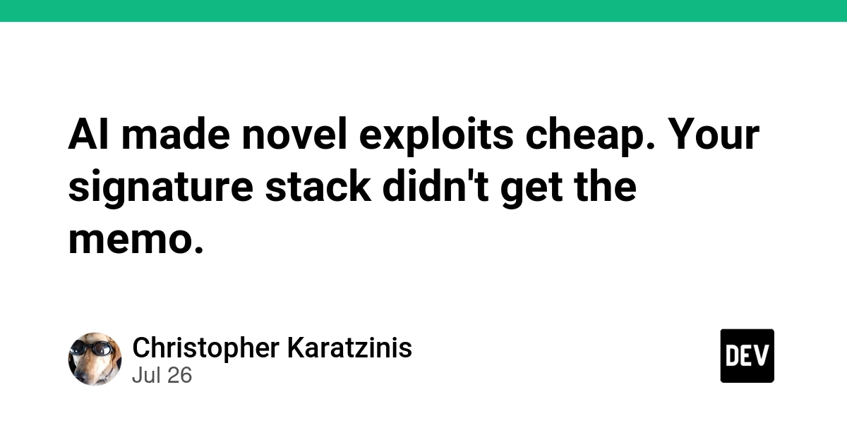 AI made novel exploits cheap. Your signature stack didn't get the memo.