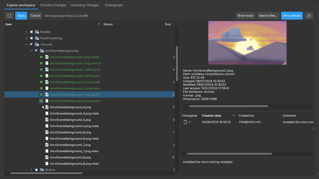Gluon slim client with Unity Version Control