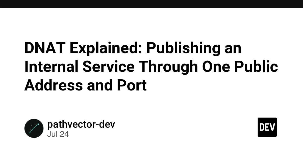 DNAT Explained: Publishing an Internal Service Through One Public Address and Port