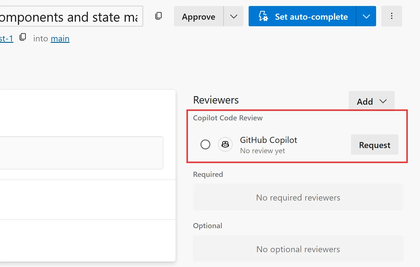 copilot code review request image