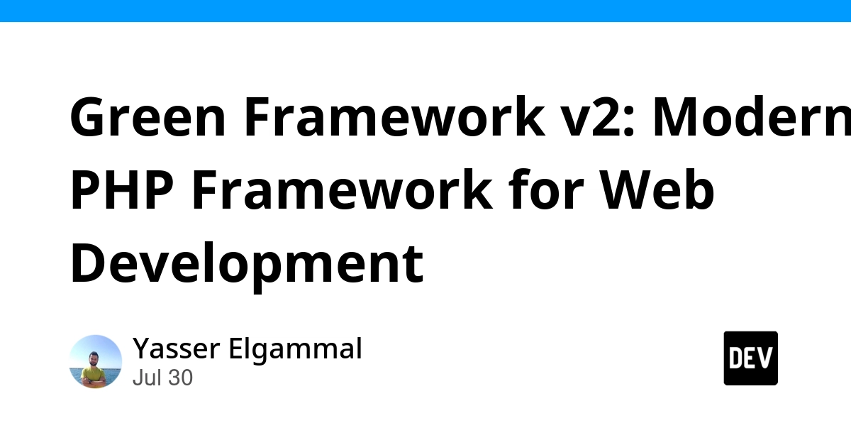Green Framework v2: Modern PHP Framework for Web Development