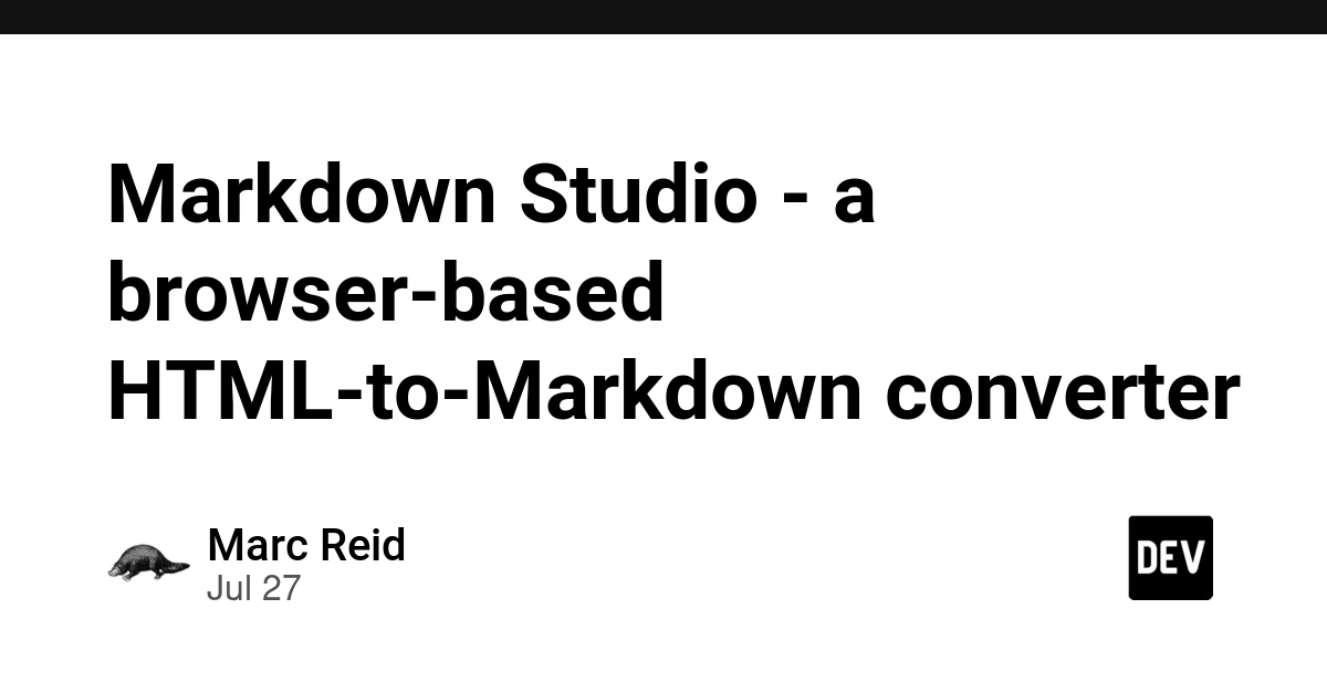 Markdown Studio - a browser-based HTML-to-Markdown converter