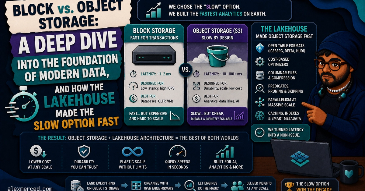 Block vs. Object Storage: A Deep Dive Into the Foundation of Modern Data, and How the Lakehouse Made the Slow Option Fast