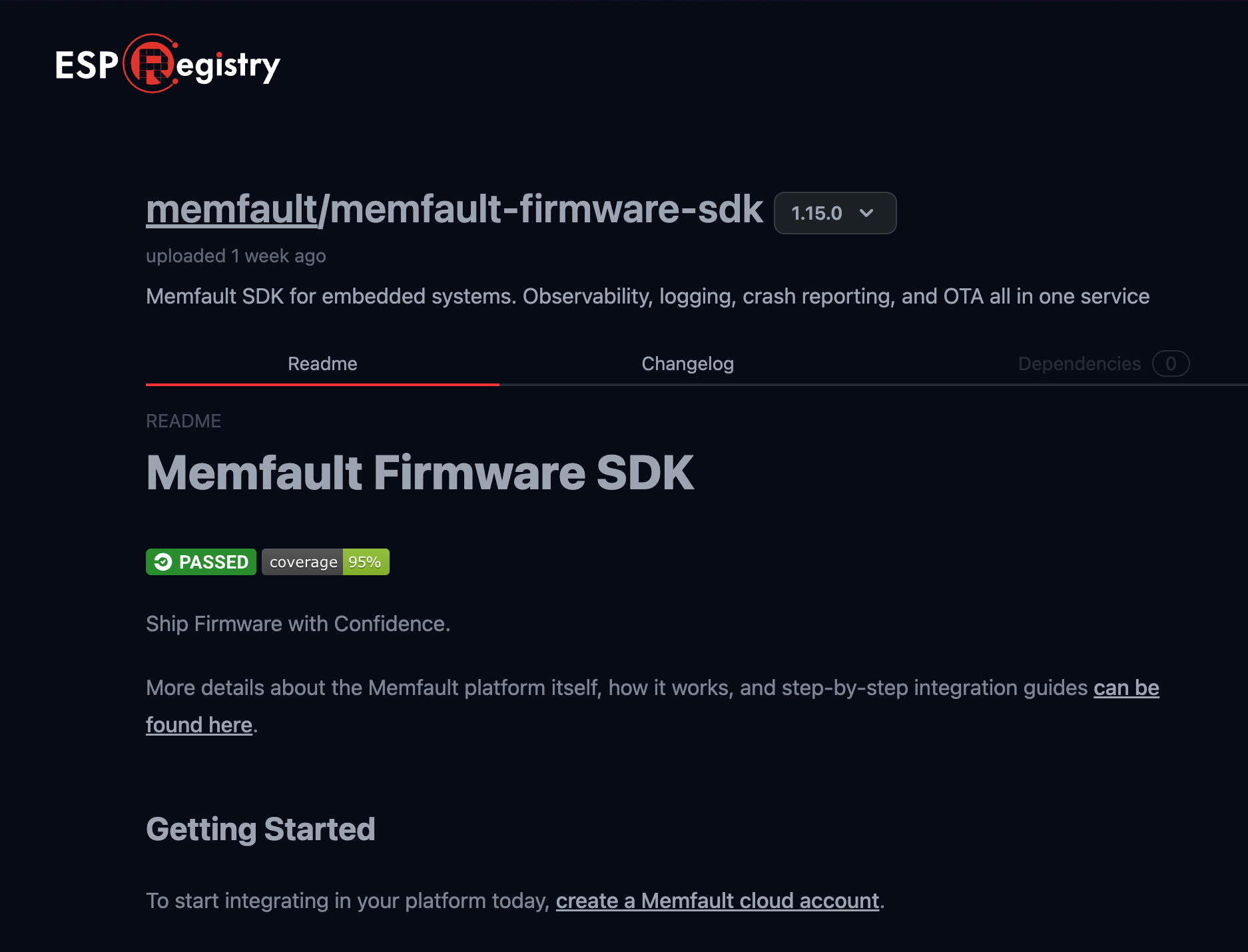 Publishing the Memfault SDK as an ESP-IDF Component