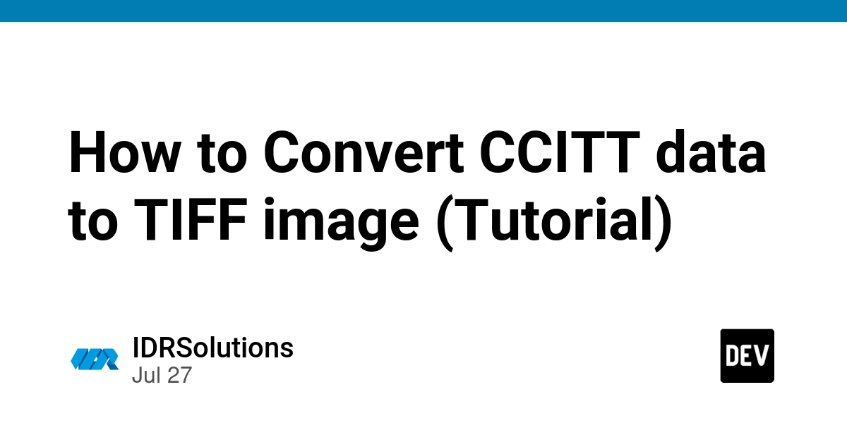 How to Convert CCITT data to TIFF image (Tutorial)