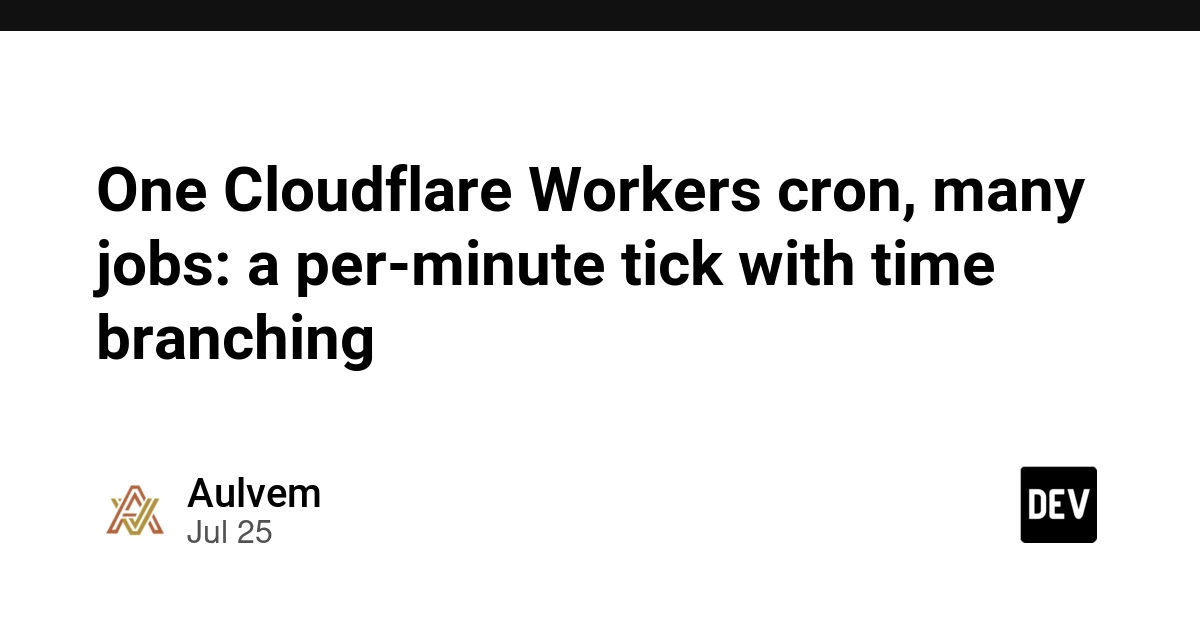 One Cloudflare Workers cron, many jobs: a per-minute tick with time branching