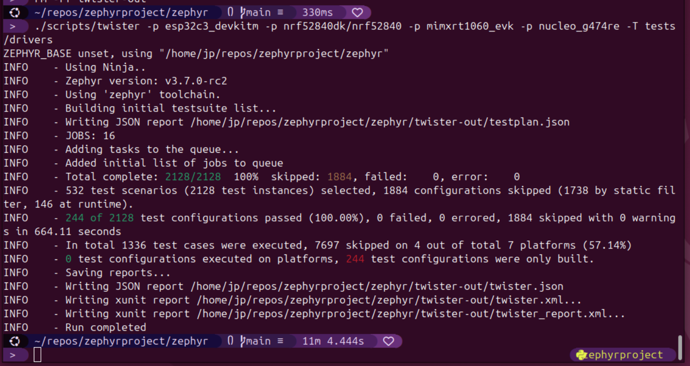 Screenshot of the native Ubuntu benchmark run